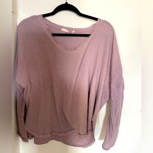 Purple waffle long sleeve shirt